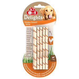 10kpl Twisted Sticks pienille koirille 8in1 Delights koiranherkut