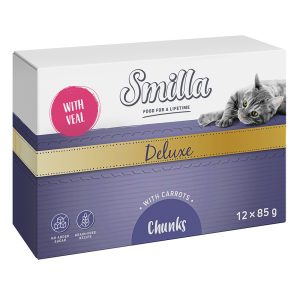 12x85g Deluxe Chunks vasikka & porkkana Smilla kissan märkäruoka