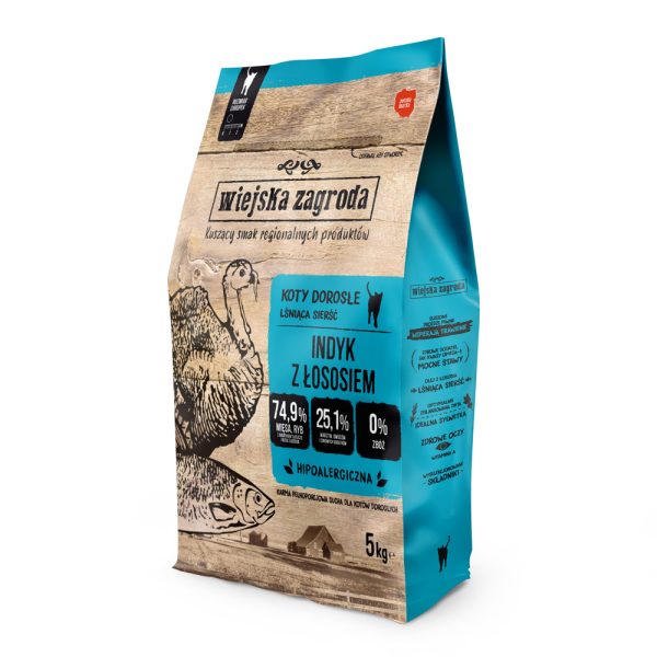 säästöpakkaus: 2x5kg Wiejska Zagroda Cat kalkkuna ja lohi kissan kuivaruoka