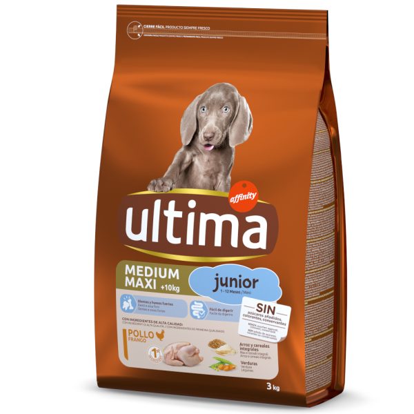 3kg Ultima Medium / Maxi Junior Chicken koiran kuivaruoka