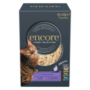 10x50g Encore Cat Pouch liemessä Finest Selection -lajitelma kissan märkäruoka