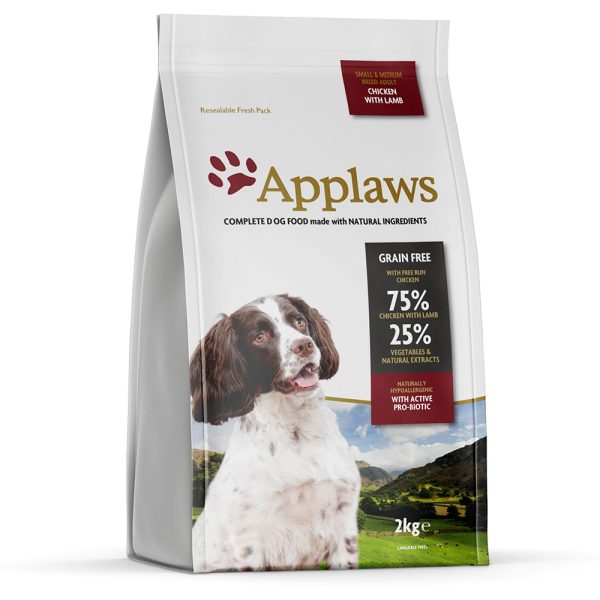 2 x 2 kg  Applaws Small & Medium Breed Adult Chicken with Lamb