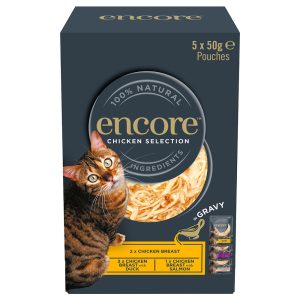 5x50g Cat Gravy Pouch kanavalikoima (3 makua) Encore kissanruoka