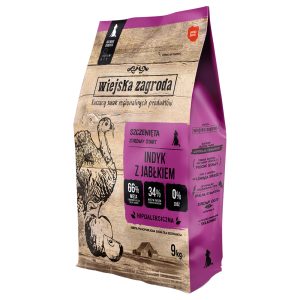 2x9kg Puppy kalkkuna & omena Wiejska Zagroda koiran kuivaruoka