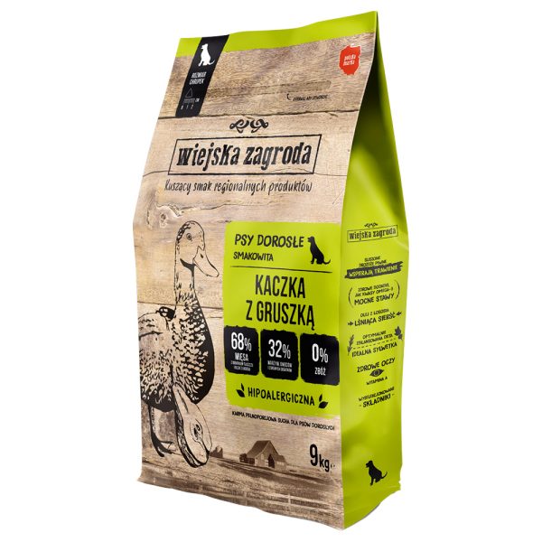2x9kg ankka & päärynä Wiejska Zagroda koiran kuivaruoka