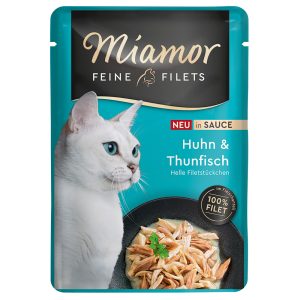 24x100g Feine Filets in Sauce kana & tonnikala Miamor märkäruoka kissa