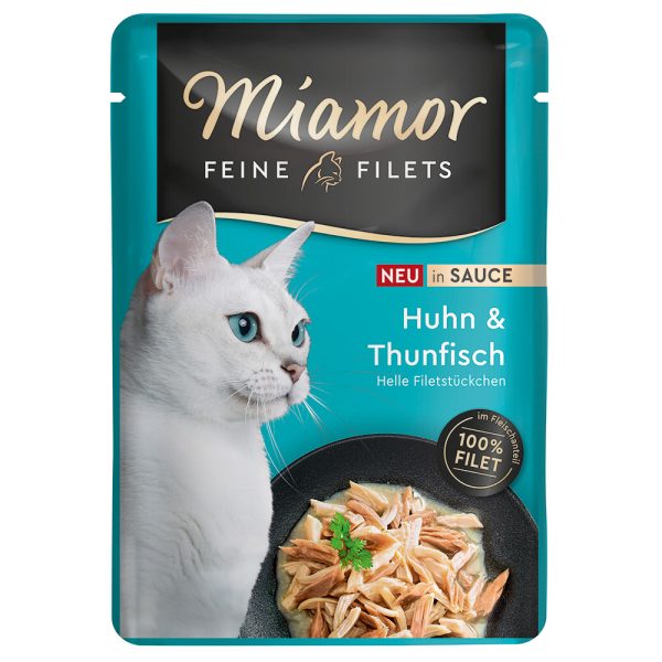 24x100g Feine Filets in Sauce kana & tonnikala Miamor märkäruoka kissa