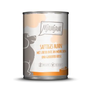 24x400g Adult Dog mehukasta kanaa ja mureaa ankkaa MjAMjAM koiran märkäruoka
