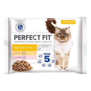 52x85g  Sensitive 1+ laljitelma kana + lohi Perfect Fit Kissanruoka