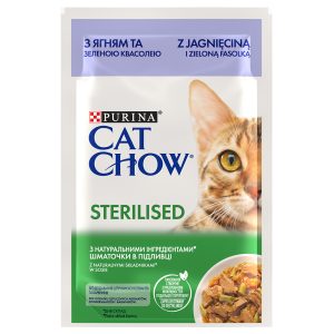 52x85g Sterilised lammas & vihreät pavut Cat Chow kissan märkäruoka