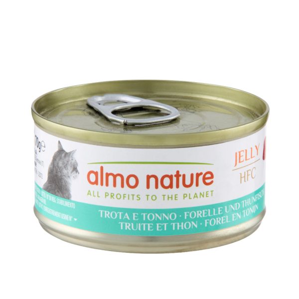 24 x 70 g HFC Natural taimen & tonnikala hyytelössä Almo Nature kissanruoka