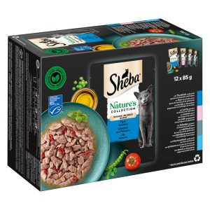 12 x 85 g Sheba Nature's Collection in Sauce -kalalajitelma (tonnikala, lohi, turska, avomerikala)