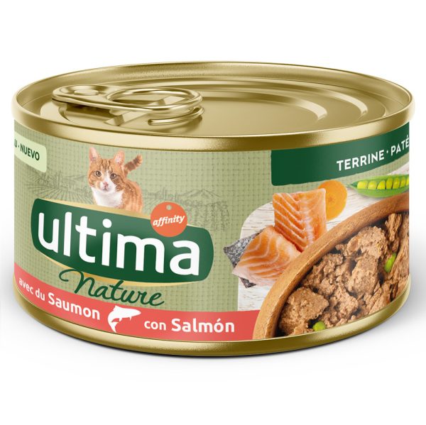 18 x 85 g Ultima Nature Paté lohi -kissan märkäruoka