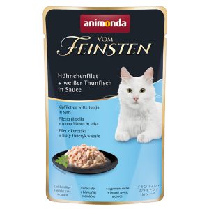 18 x 50 g Animonda Vom Feinsten Adult in Sauce kanafilee + valkotonnikala kastikkeessa kissan märkäruoka