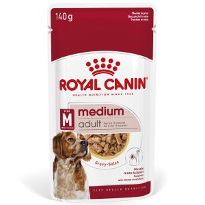 20x140g Royal Canin Medium Adult kastikkeessa koiran märkäruoka