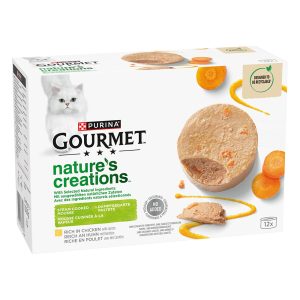 12x85g Nature's Creations Pate kana/porkkana Gourmet kissan märkäruoka