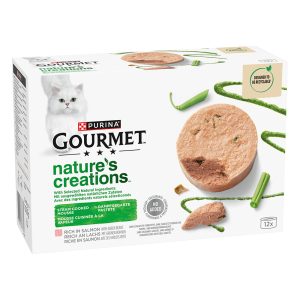 12x85g Nature's Creations Pate lohi/vihreät pavut Gourmet kissanruoka