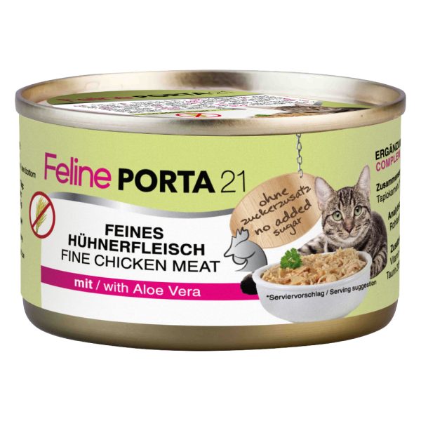 Feline Porta 21 -säästöpakkaus 24 x 90 g - kana & aloe (viljaton)