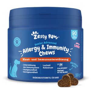 Zesty Paws Senior Allergy & Immunity lohi 90 purutabletti täydennysravinto koirille