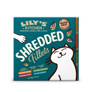 16 x 70 g Lily's Kitchen Shredded Fillets -lajitelma kissoille (4 makua) kissan märkäruoka