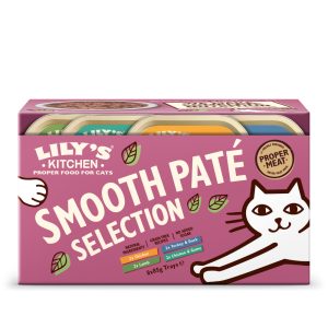 Säästöpakkaus 16 x 85 g Lily's Kitchen Smooth Pate Selection -lajitelma kissoille (4 makua) kissan märkäruoka