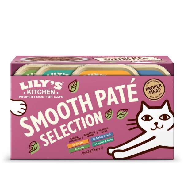 Säästöpakkaus 16 x 85 g Lily's Kitchen Smooth Pate Selection -lajitelma kissoille (4 makua) kissan märkäruoka