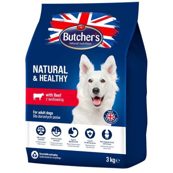2x3kg Butcher's Natural & Healthy nauta koiran kuivaruoka