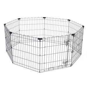 TIAKI metallinen koiranpentuaitaus S-koko 8 paneelia à 61x76cm