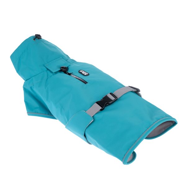 TIAKI Teal koiran sadetakki selän pituus n. 60cm koirille