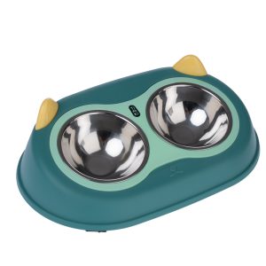TIAKI Owl -kaksoiskulho 2x300ml kissa ja koira