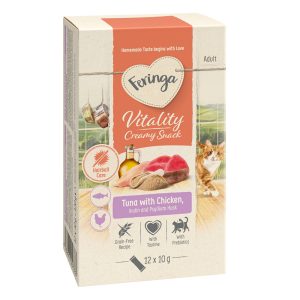 12x10g Vitality Creamy Snacks tonnikala ja kana Feringa kissanherkut