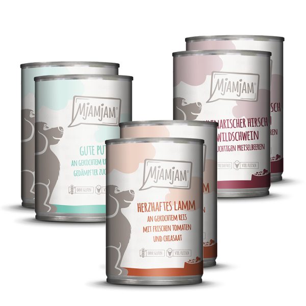 24x400g Adult Dog lajitelma II (3 makua) MjAMjAM koiran märkäruoka