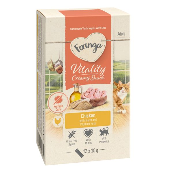 12x10g Vitality Creamy Snacks kana Feringa kissanherkut