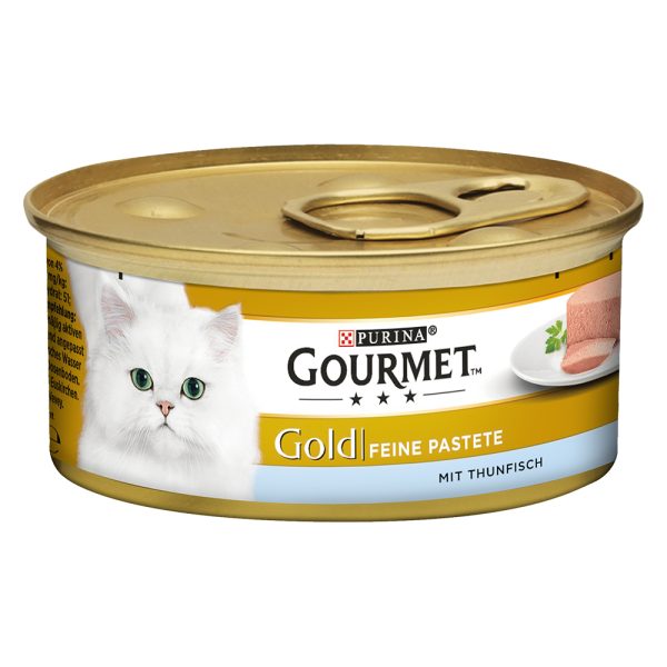 24x85g Gold Fine Pate kana & tonnikala Gourmet Kissanruoka