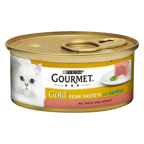12x85g Gold Fine Paté ankka & pinaatti Gourmet Kissanruoka