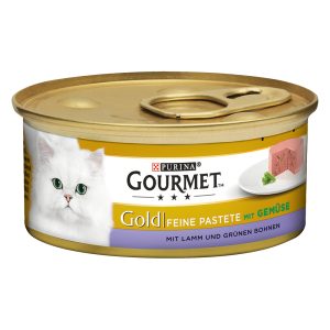 12x85g Gold Fine Paté lammas & vihreät pavut Gourmet Kissanruoka