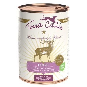 Terra Canis Light riista, kurkku, persikka & voikukka koiranruoka