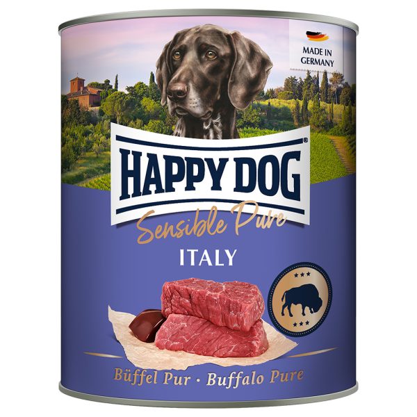 12 x 800g Italy puhveli Happy Dog Sensible Pure koiranruoka
