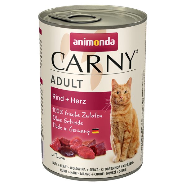 12x400g Adult nauta & sydän Animonda Carny kissan märkäruoka