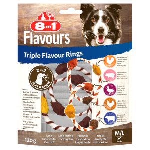 4x120 g Rings 8in1 Triple Flavour -koiranherkut