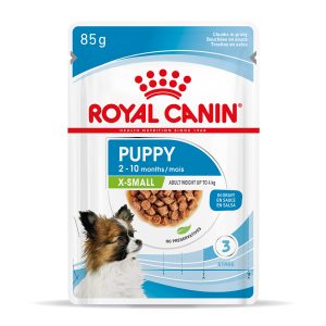 48x85g X-Small Puppy kastikkeessa Royal Canin koiran märkäruoka
