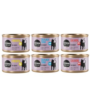 6x80g lajitelma (3 makua) Cosma Pure kissanruoka