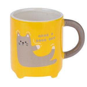 TIAKI "Have a good day" -muki keltainen kissa