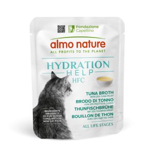 24x50g HFC Hydration Help tonnikalafilee tonnikalaliemessä Almo Nature kissan märkäruoka