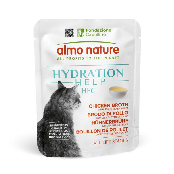 24x50g HFC Hydration Help kanafilee kanaliemessä Almo Nature kissan märkäruoka