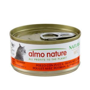 24x70g Almo Nature HFC Natural kana kurpitsalla Märkä kissanruoka