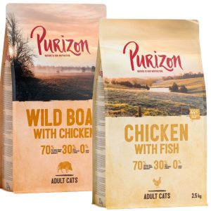 2x2,5kg Adult , Wild Boar & Chicken + Chicken & Fish Purizon Cat Kissanruoka