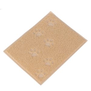 Tassukuvioinen edusmatto kissanvessoille beige kissalle