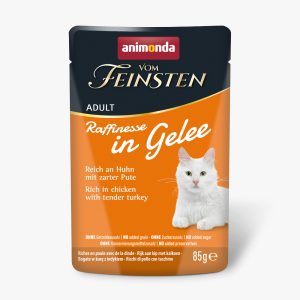 24x85g Vom Feinsten Adult Raffinesse hyytelössä kana & kalkkuna Animonda kissan märkäruoka