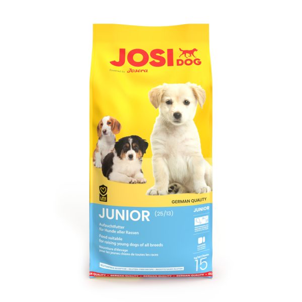 15kg Junior JosiDog kana sisältävä koiran kuivaruoka